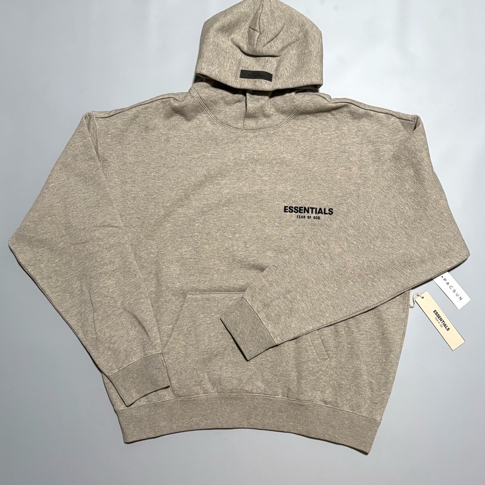 Essentials fear of god hoodie dark oat size XL